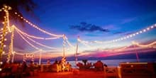 Enjoying at the night beach party